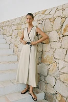 ROBE MIDI EN LIN AVEC CEINTURE