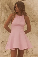 SHORT HALTER GODET DRESS