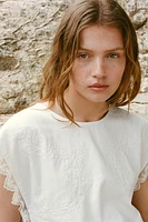EMBROIDERED TIE TOP