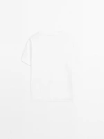 T-shirt 100 % coton à col en V