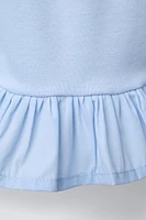 POPLIN RUFFLE MIXED T-SHIRT