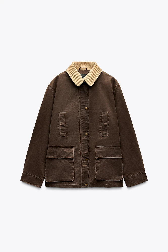 CONTRAST COLLAR JACKET
