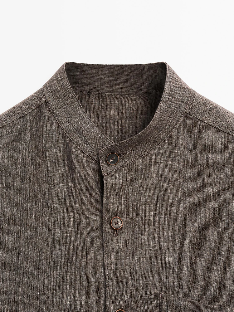 Surchemise relaxed fit col mao
