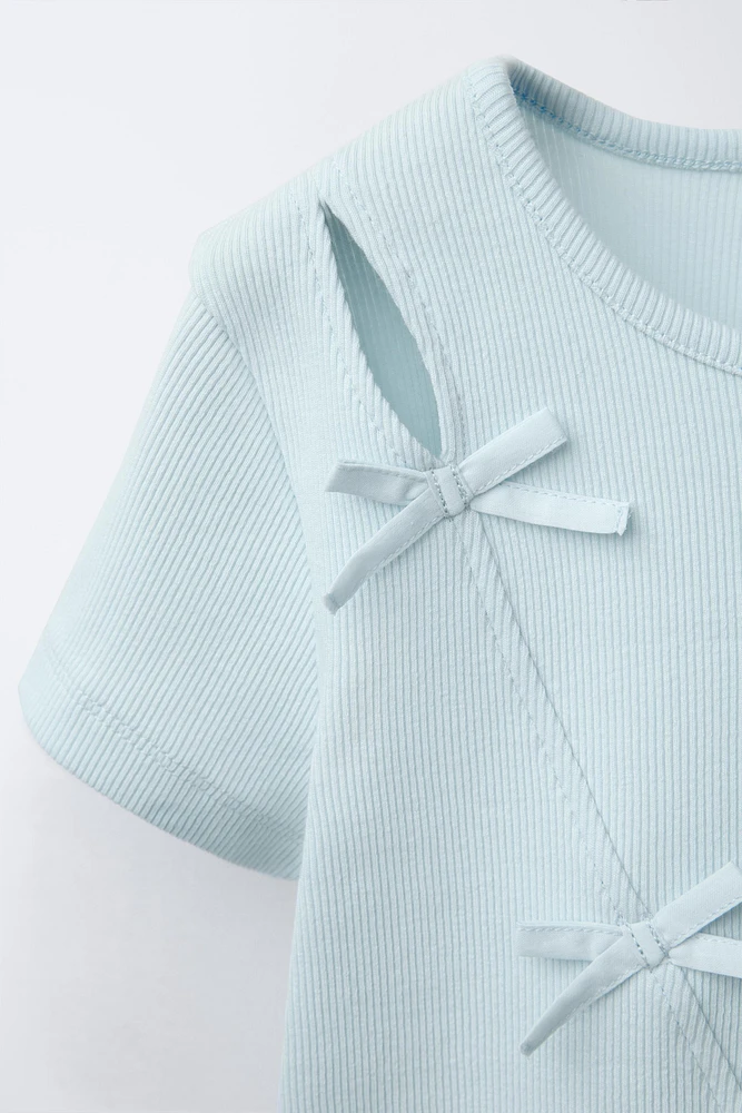 RIB BOW T-SHIRT