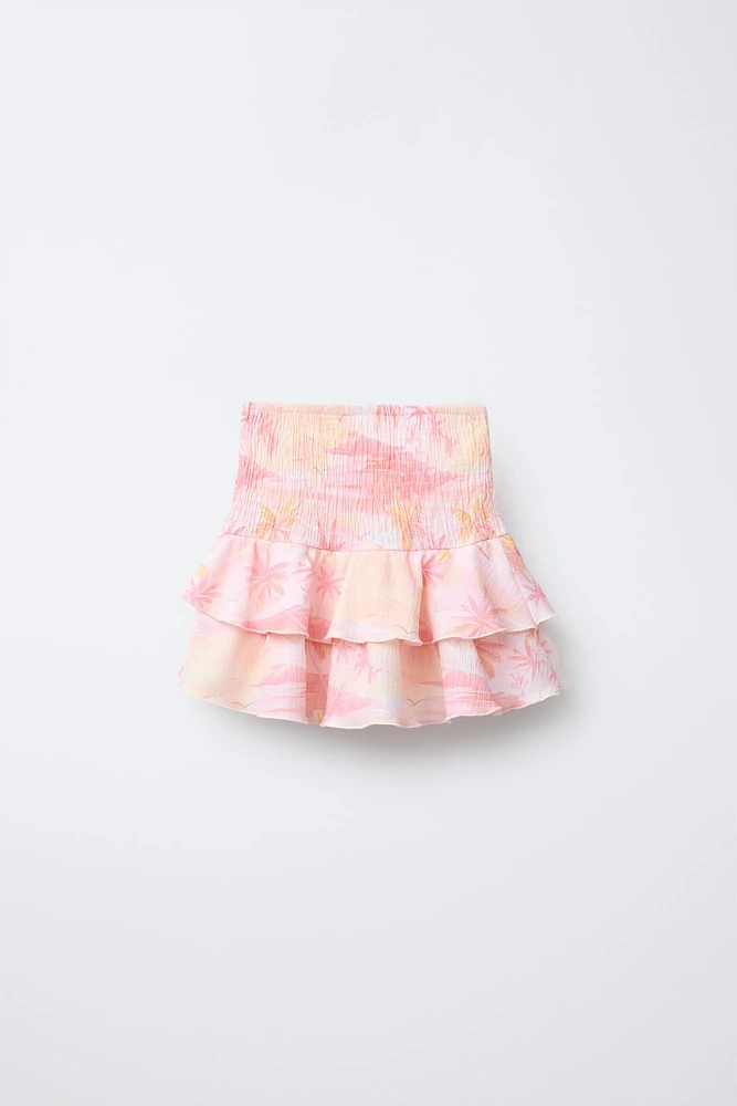 JUPE-SHORT TEXTURÉE PALMIERS