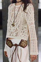 LONG SLEEVE CROCHET TOP