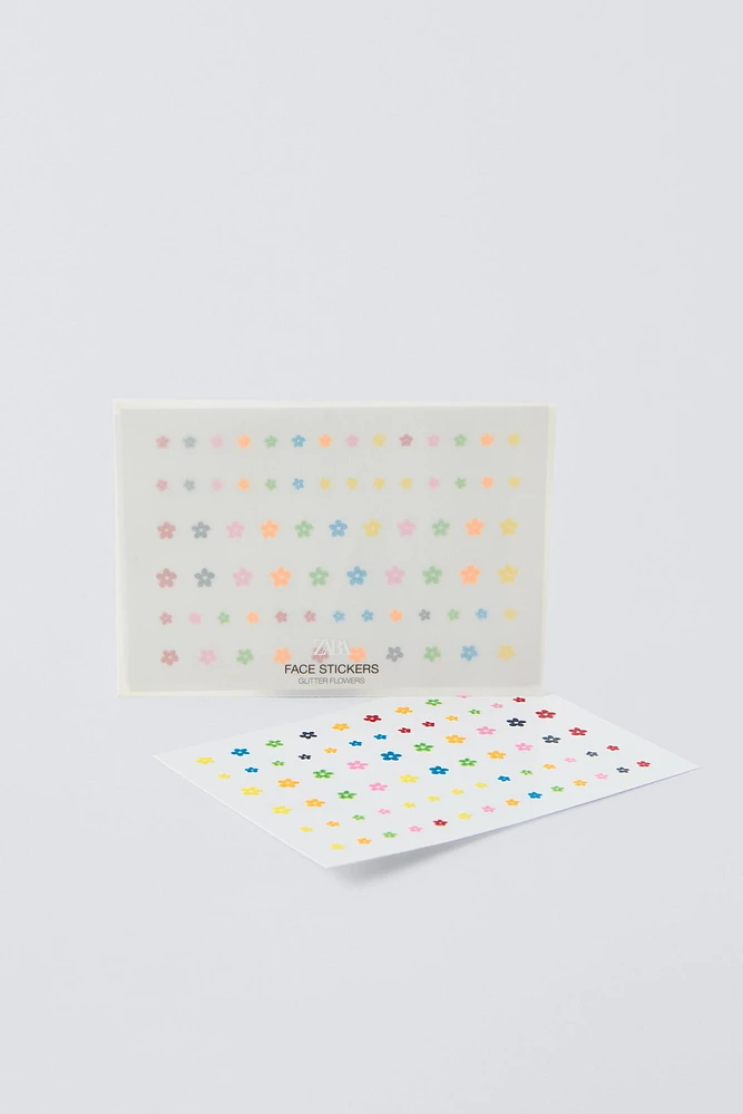 GLITTER FLOWERS ZARA FACE STICKERS