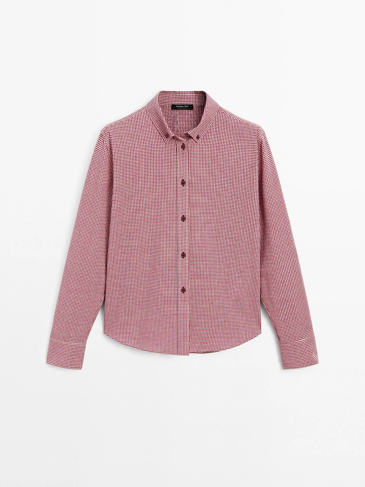 Cotton blend check shirt