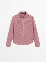Cotton blend check shirt