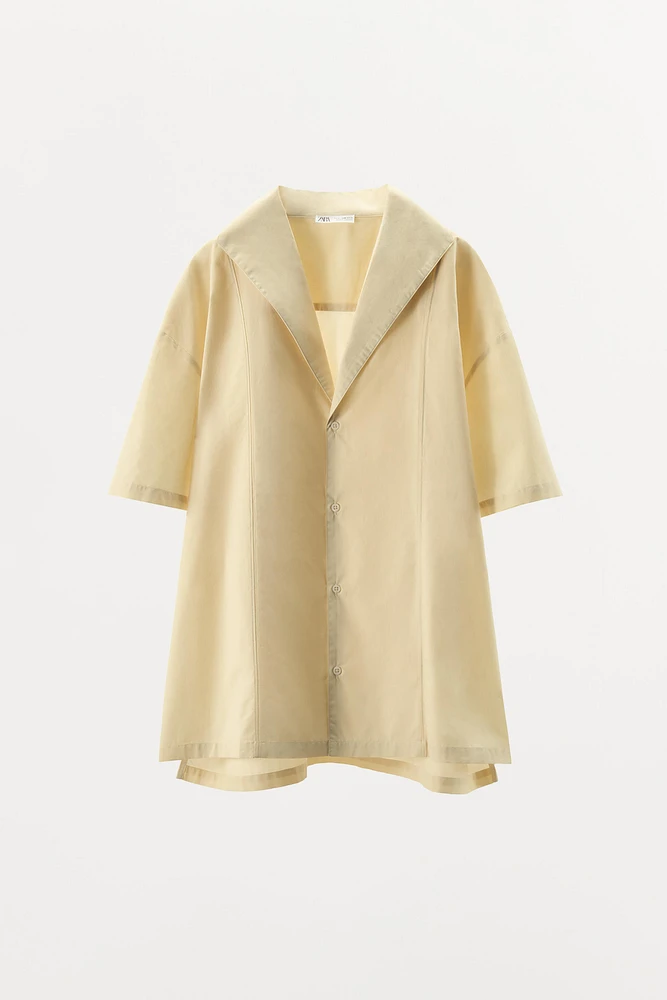 TOPSTITCHED POPLIN SHIRT