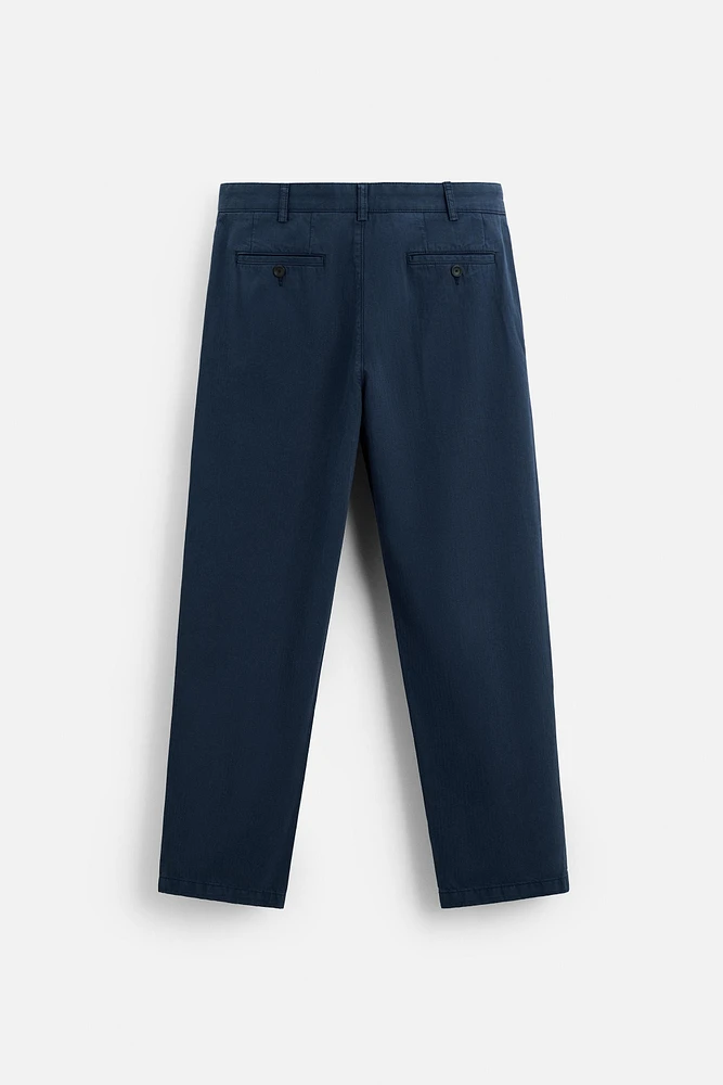 PANTALON EN COTON TEXTURÉ