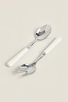 SET OF STAINLESS STEEL SALAD FLATWARE (SET OF 2)