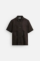 CHEMISE 100 % LIN À POCHES
