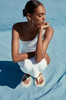 LIMITED EDITION FAUX FUR LEATHER HEELED SANDALS