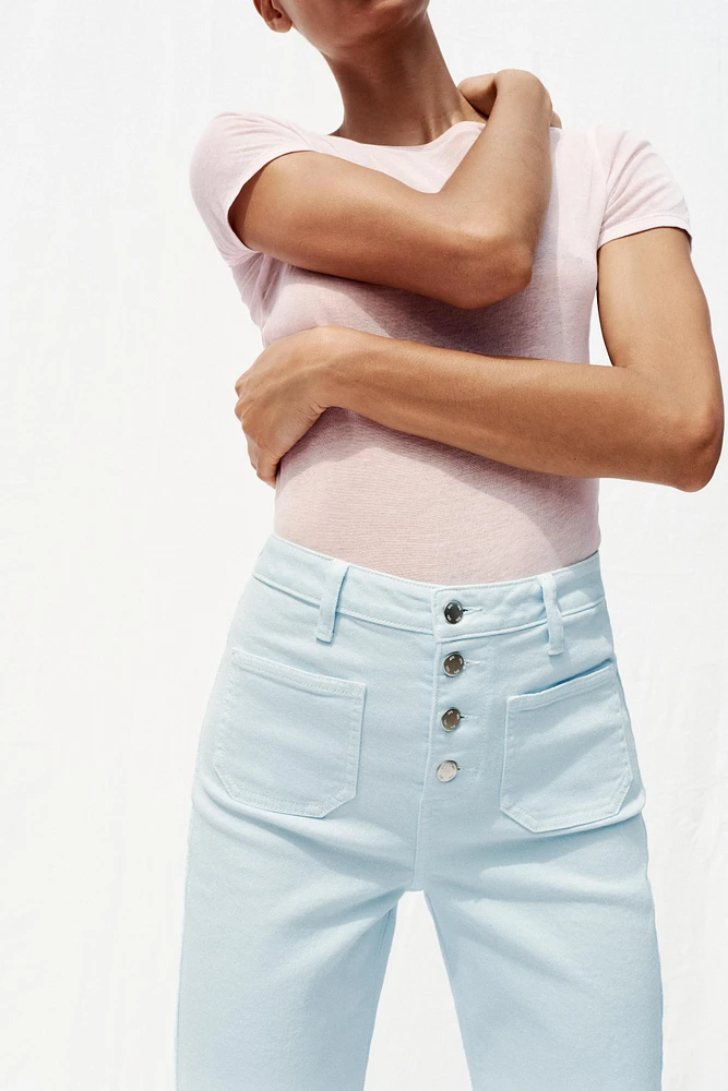 JEAN Z1975 FLARE TAILLE HAUTE BOUTONS
