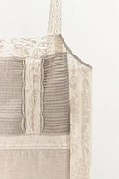 PLEATED LACE STRAP DRESS