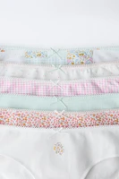 6- ANS/ LOT DE SIX CULOTTES PATCHWORK ET FLEURS RIB