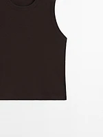 Sleeveless 100% cotton T-shirt