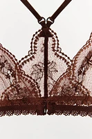 BRALETTE TRIANGLE EN DENTELLE À FLEURS