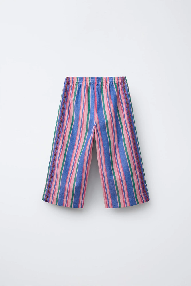 PANTALON DROIT À RAYURES