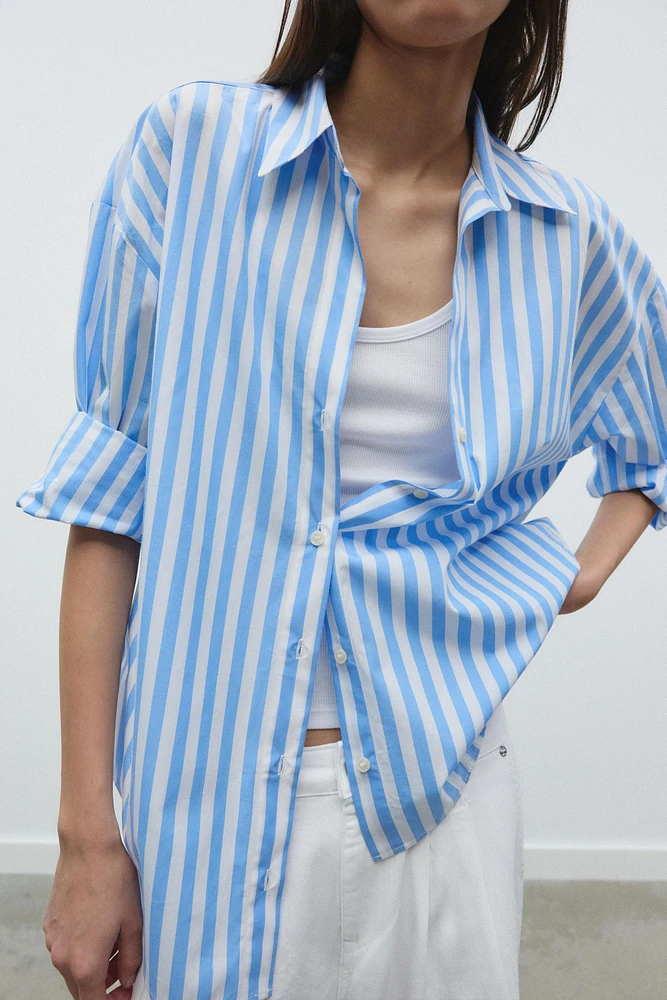 STRIPED POPLIN SHIRT