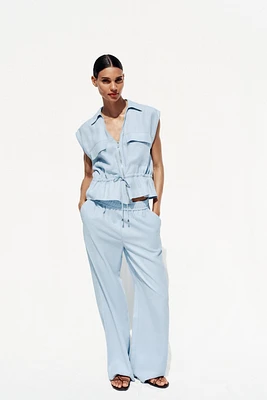 PANTALON LARGE TAILLE ÉLASTIQUE