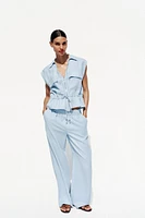 PANTALON LARGE TAILLE ÉLASTIQUE
