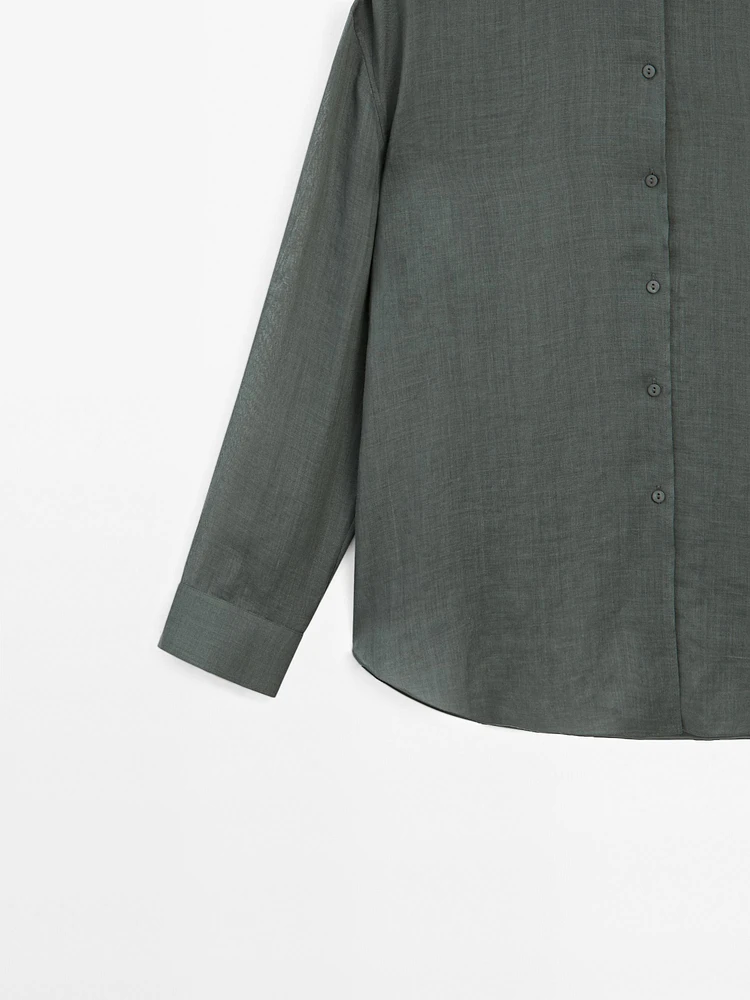 Flowing ramie blend shirt