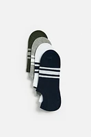 4-PACK OF STRIPED INVISIBLE SOCKS
