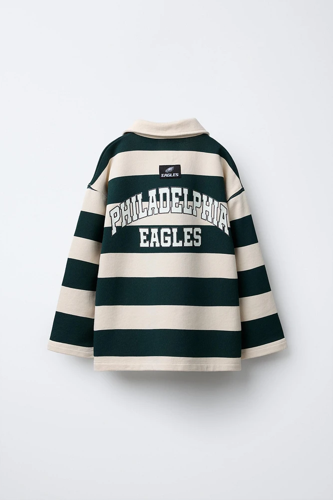 PHILADELPHIA EAGLES © NFL STRIPED POLO SWEATSHIRT