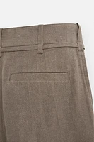 BERMUDA 100 % LIN CEINTURE