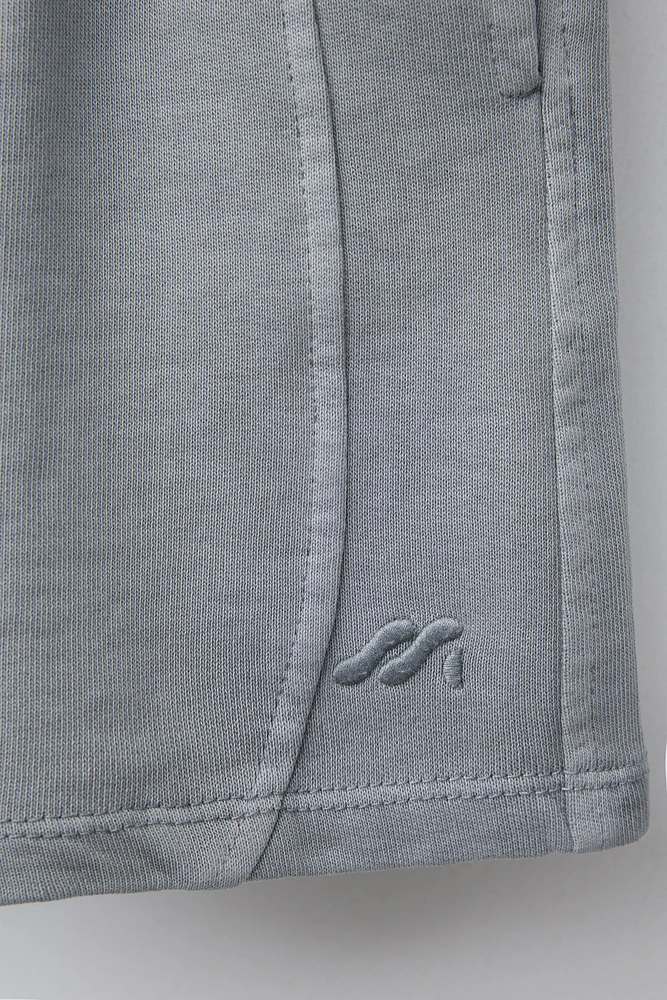GARMENT DYE EMBROIDERED LOGO BERMUDA SHORTS