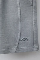GARMENT DYE EMBROIDERED LOGO BERMUDA SHORTS