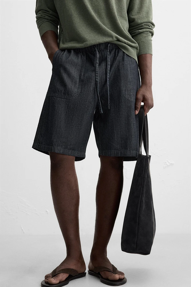 RELAXED FIT DENIM SHORTS
