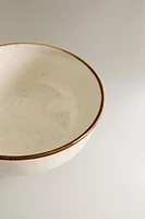 PORCELAIN MINI BOWL WITH ANTIQUE FINISH RIM
