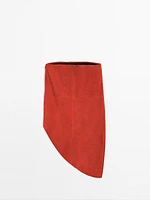 Top long asymétrique en cuir et daim - Limited Edition