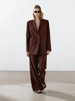 100% linen two-button blazer