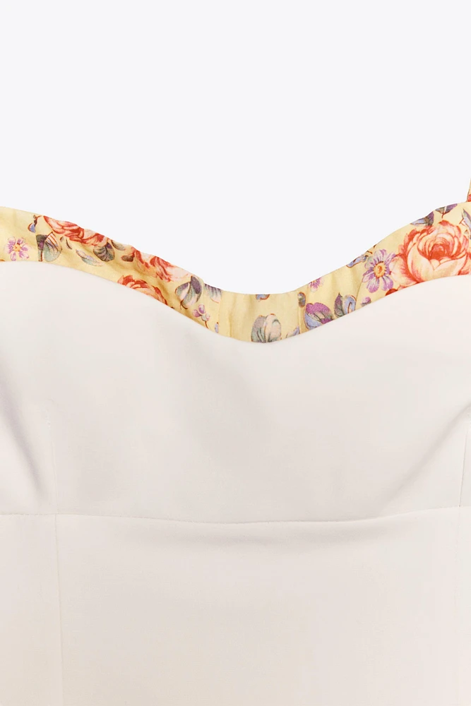 TOP ÉLASTIQUE EN MATIÈRES VARIÉES IMPRIMÉ