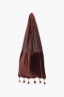 LINEN SCARF BAG WITH FRINGES