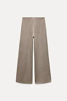 WIDE LEG SOFT PIQUÉ PANTS