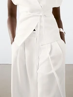 Flowing pleated palazzo trousers