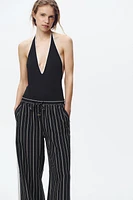 STRIPED WIDE LEG PANTS