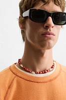 CONTRAST KNIT T-SHIRT