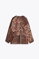 METALLIC THREAD PRINT BLOUSE