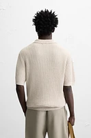 RIB KNIT RUSTIC POLO SHIRT