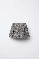 ANIMAL PRINT TWILL SKIRT