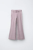HEAVYWEIGHT T-SHIRT AND WASHED EFFECT FLARE LEGGINGS SET
