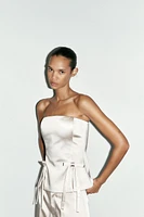 TOP SATINÉ BUSTIER LACETS