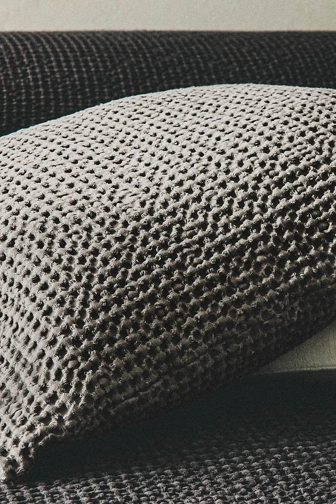 MINI WAFFLE KNIT THROW PILLOW COVER