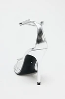 METALLIC EFFECT HIGH-HEEL SANDALS